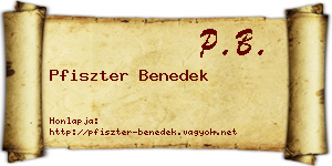 Pfiszter Benedek névjegykártya