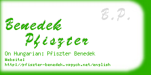 benedek pfiszter business card